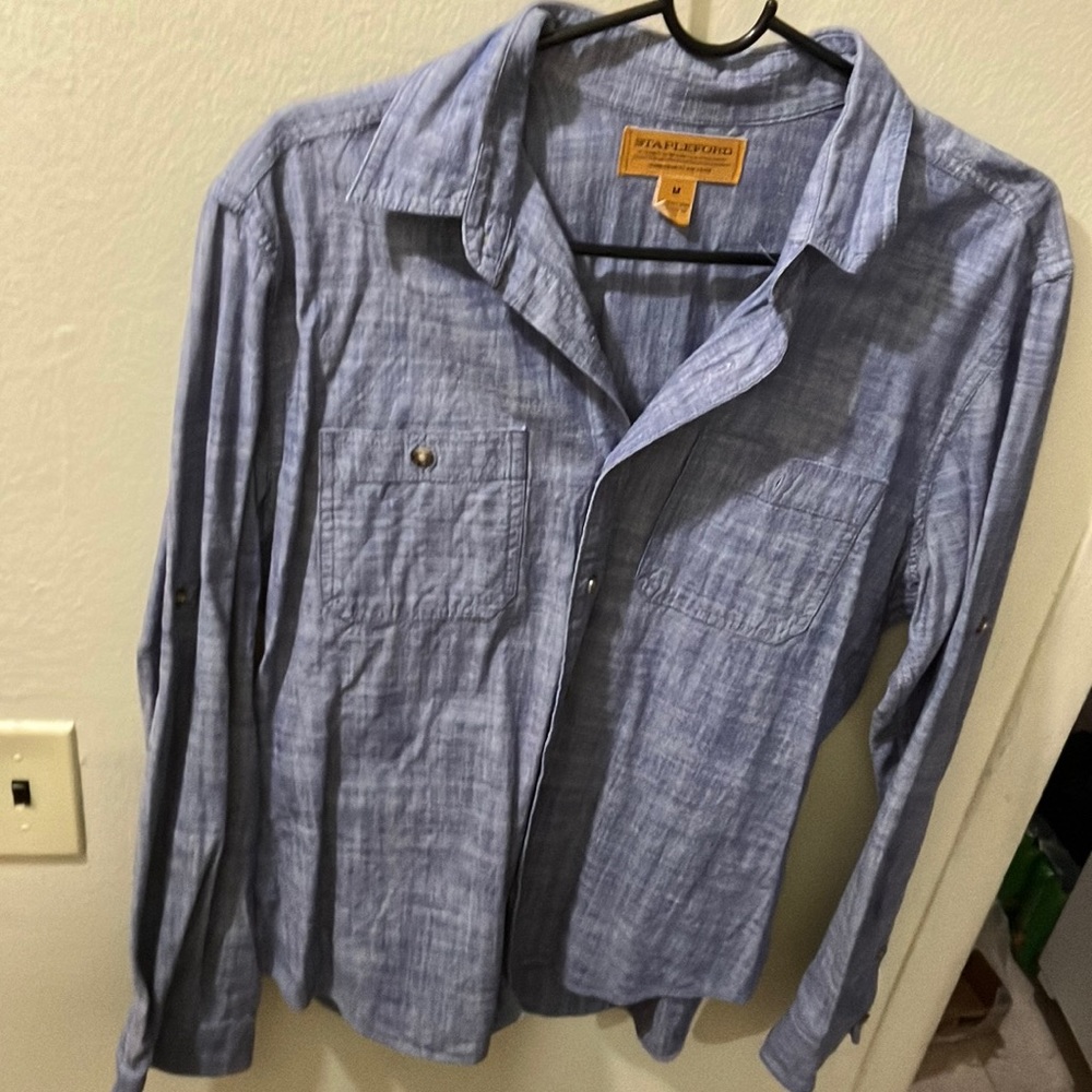 Men stapleford workwear demin button down shirt